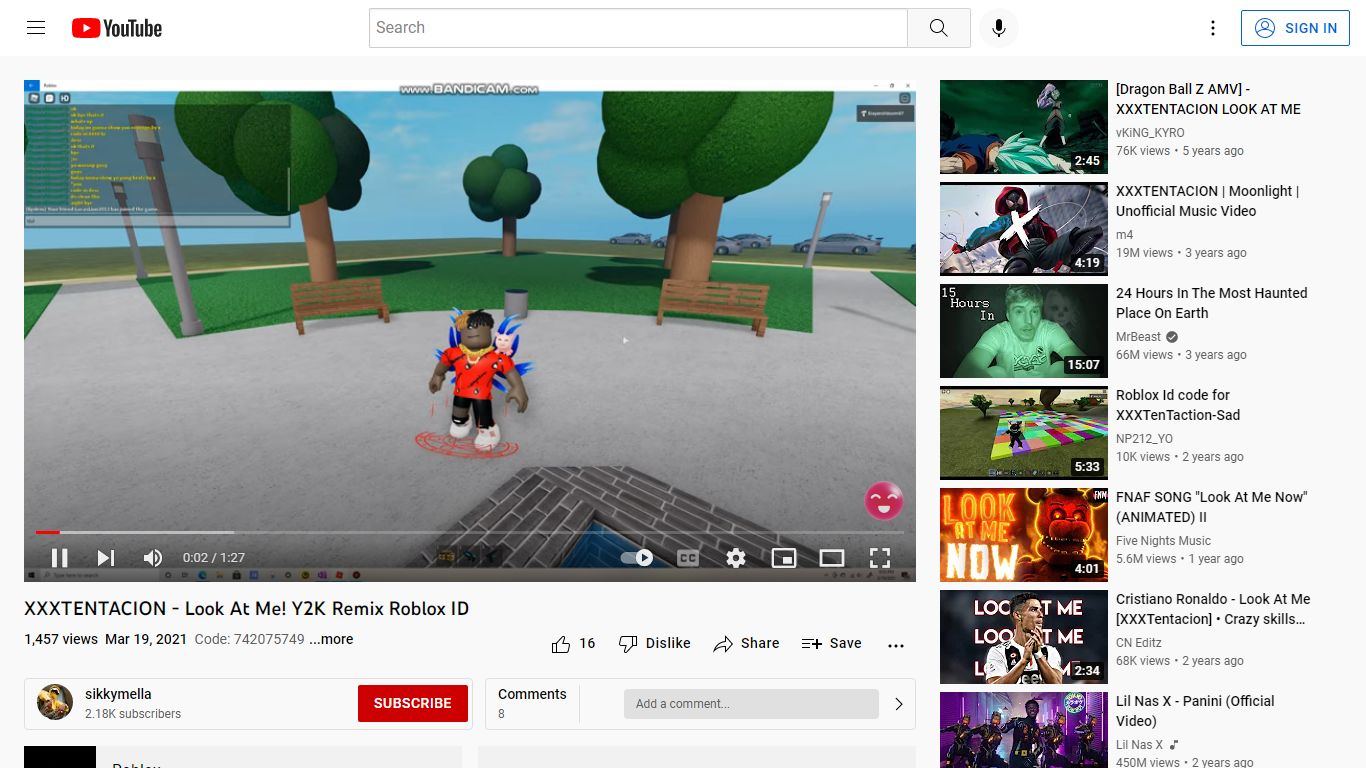 XXXTENTACION - Look At Me! Y2K Remix Roblox ID - YouTube